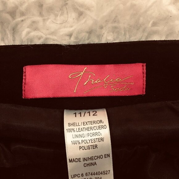 THALIA SODI Black Leather Suede Patchwork Sm Pockets Mini Skirt Junior 11/12 - Picture 5 of 6